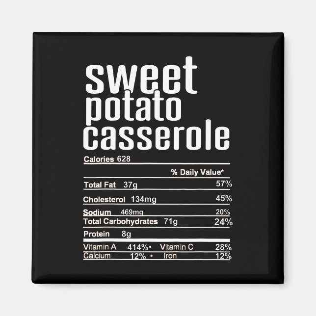 Thanksgiving Christmas Sweet Potato Cerole Nutriti Magnet (Front)