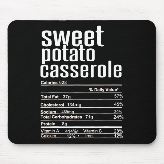 Thanksgiving Christmas Sweet Potato Cerole Nutriti Mouse Mat (Front)