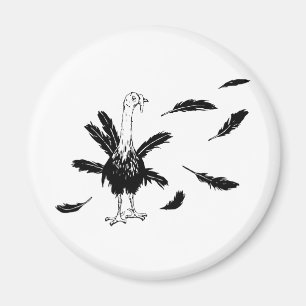 Thanksgiving & Christmas Turkey With Feathers Magnet