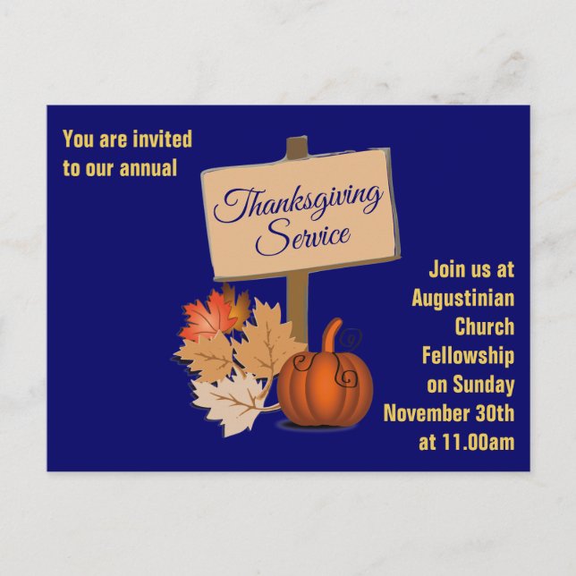THANKSGIVING Church Service Invitation (Front)