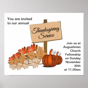 THANKSGIVING Church Service Poster