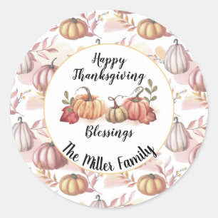 Thanksgiving classic round sticker