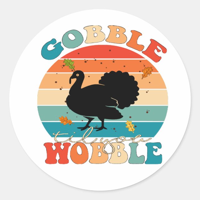 thanksgiving classic round sticker (Front)