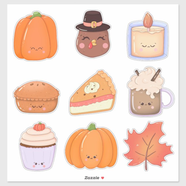 Thanksgiving Clipart Sticker Sheet (Sheet)