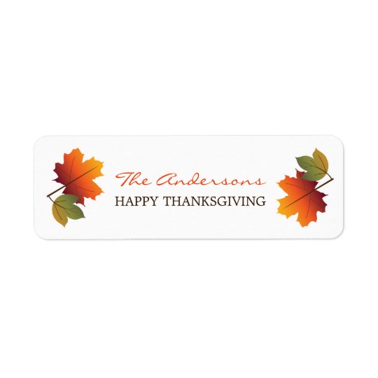 Thanksgiving Colourful Fall Leaves Gift Labels