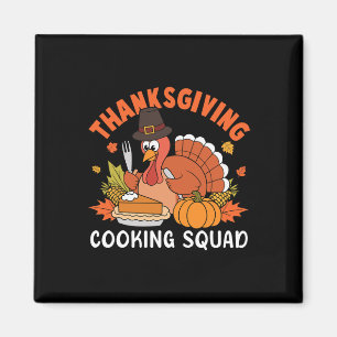 Thanksgiving Cooking Squad Team Turkey Chef Thanks Magnet