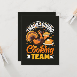Thanksgiving Cooking Team Funny Fall Dinner Invitation