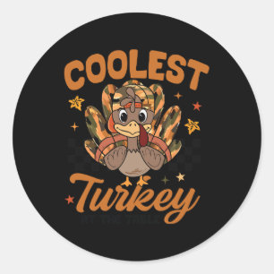 Thanksgiving Coolest Turkey At The Table Toddler B Classic Round Sticker