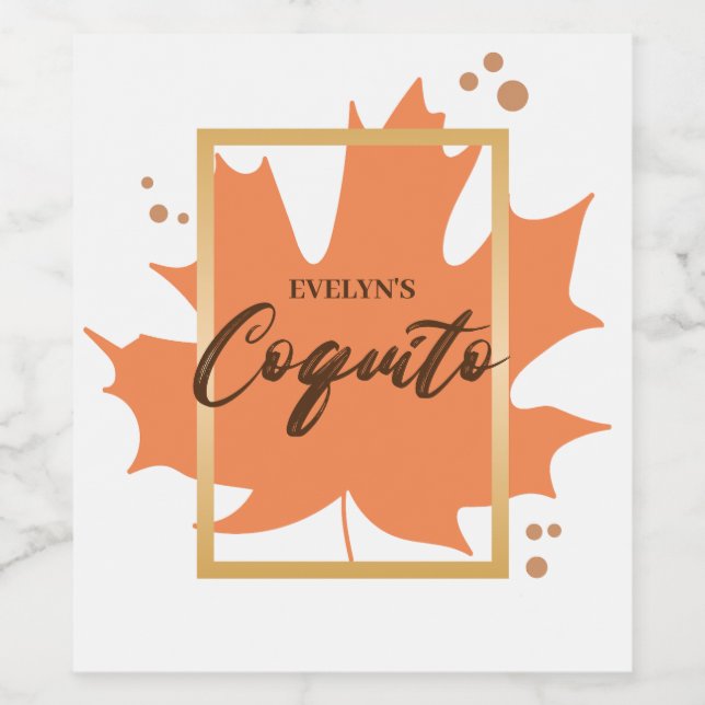 Thanksgiving Coquito Autumn Wine Label (Single Label)