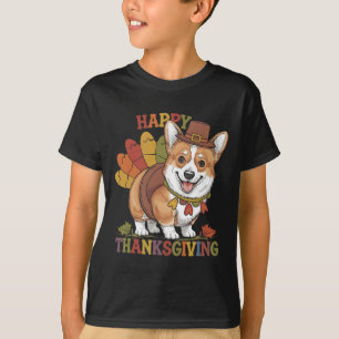 Thanksgiving Corgi Dog Turkey T-Shirt