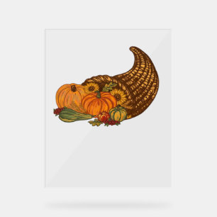 Thanksgiving Cornucopia Classic T-Shirt Acrylic Sign
