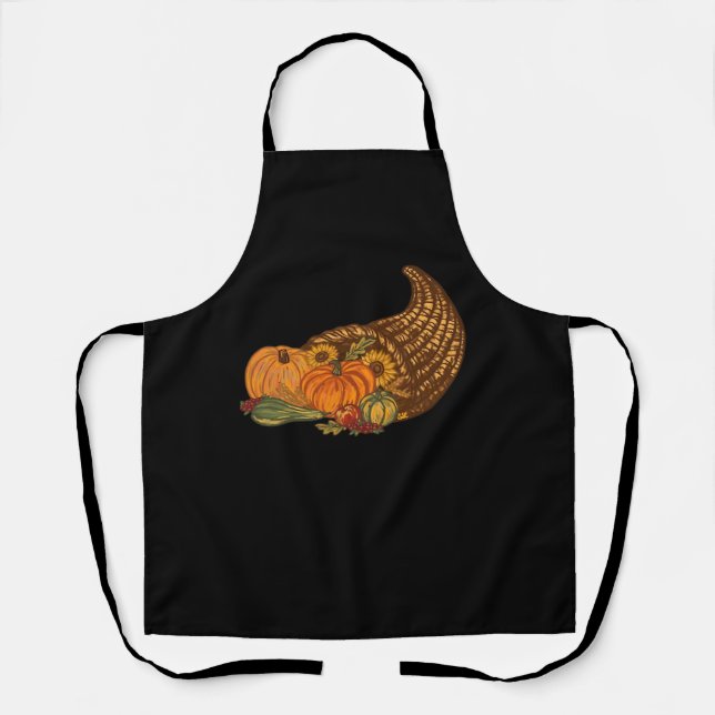 Thanksgiving Cornucopia Classic T-Shirt Apron (Front)