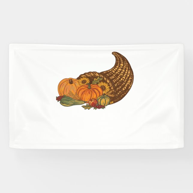 Thanksgiving Cornucopia Classic T-Shirt Banner (Horizontal)