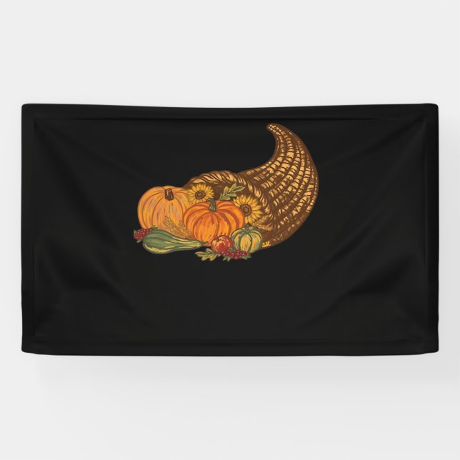 Thanksgiving Cornucopia Classic T-Shirt Banner (Horizontal)