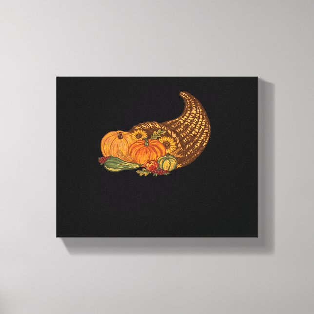 Thanksgiving Cornucopia Classic T-Shirt Canvas Print (Front)