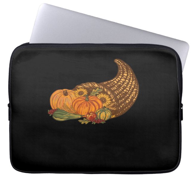 Thanksgiving Cornucopia Classic T-Shirt Laptop Sleeve (Front)