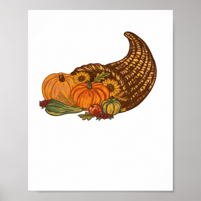 Thanksgiving Cornucopia Classic T-Shirt Poster (Front)