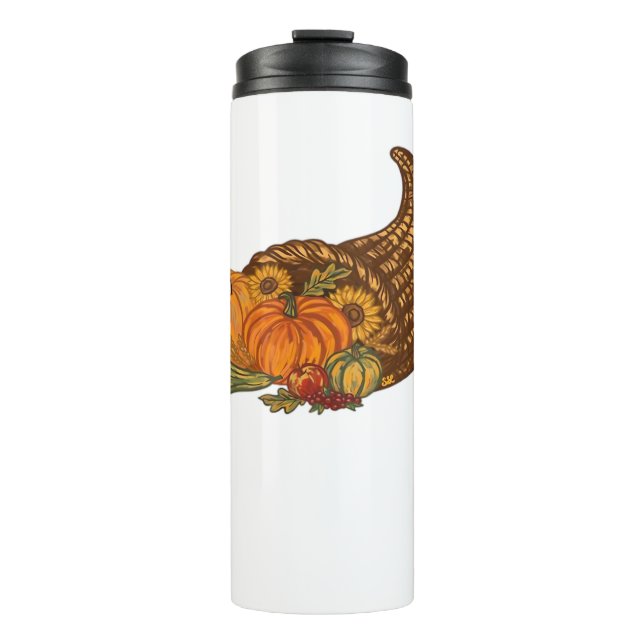 Thanksgiving Cornucopia Classic T-Shirt Thermal Tumbler (Front)