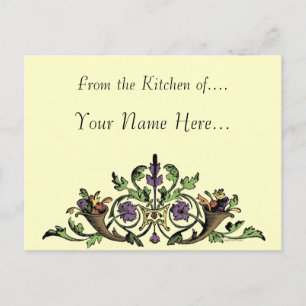 Thanksgiving cornucopia Custom Recipe Card