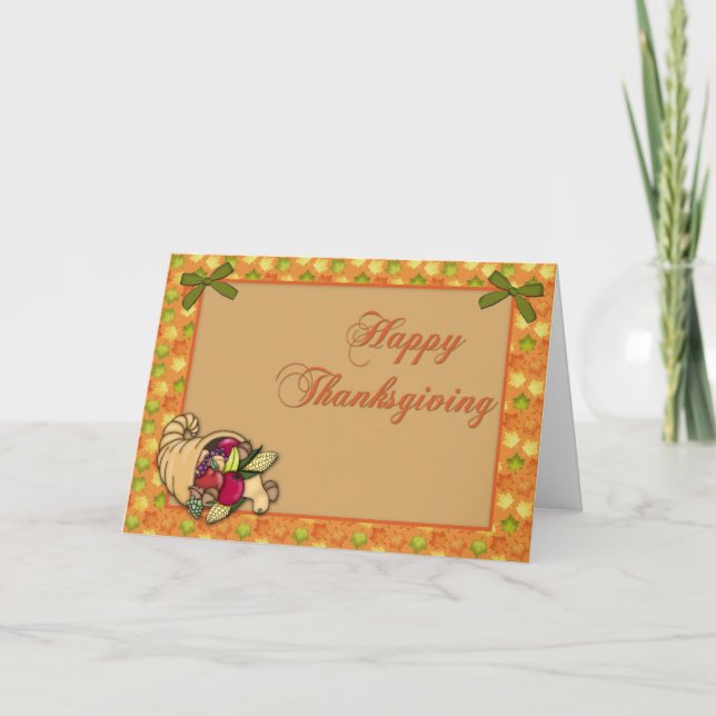 Thanksgiving Cornucopia Holiday Card (Front)