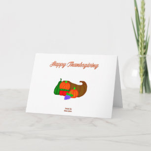 Thanksgiving Cornucopia Horizontal Greeting Card