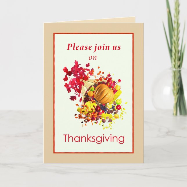 Thanksgiving Cornucopia Invitation (Front)
