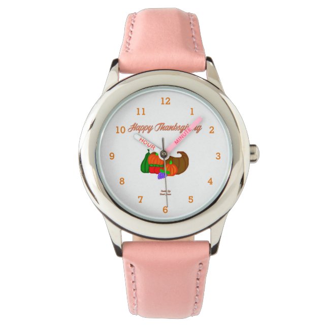Thanksgiving Cornucopia Kids Stainless Steel Watch (Front)