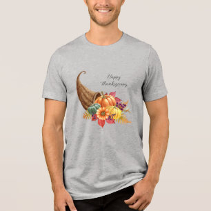Thanksgiving Cornucopia Men's T-Shirt Tri-Blend Shirt