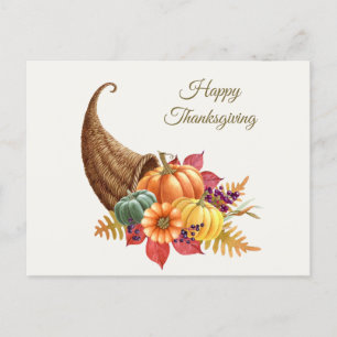 Thanksgiving Cornucopia Postcard