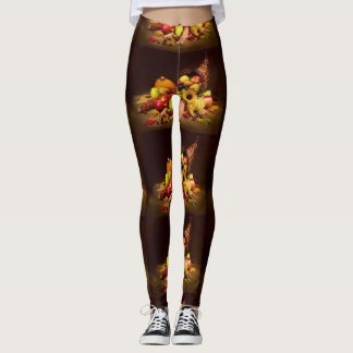 Thanksgiving Cornucopia Print Leggings