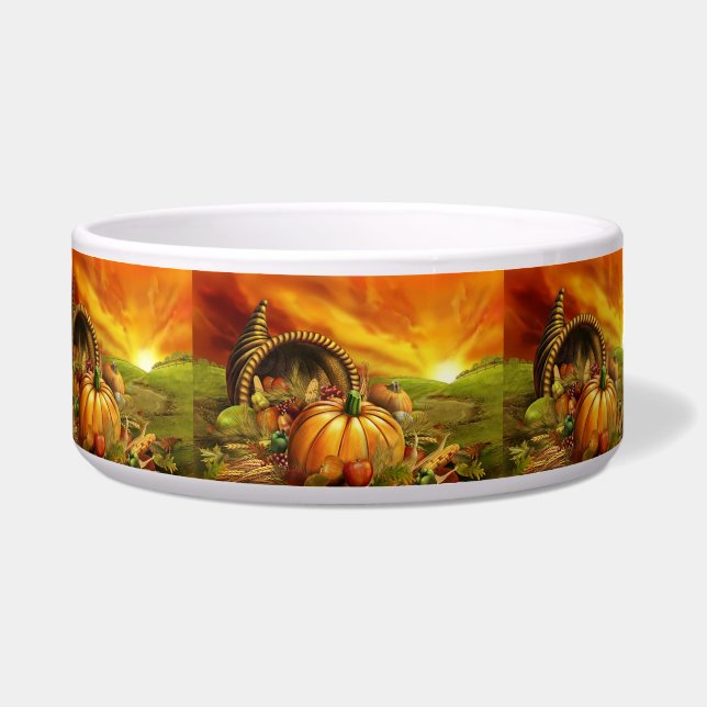 Thanksgiving cornucopia pumpkin field (Front)