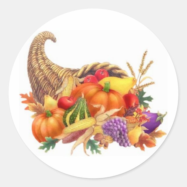 Thanksgiving Cornucopia Sticker (Front)