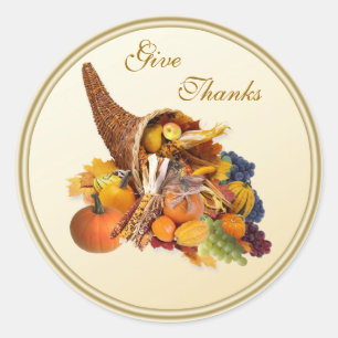 Thanksgiving. Cornucopia Sticker