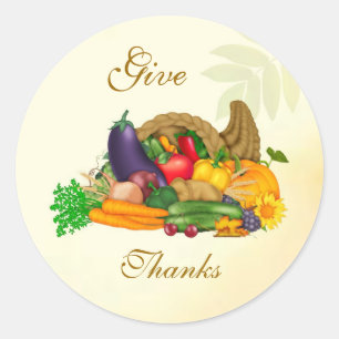 Thanksgiving. Cornucopia Sticker