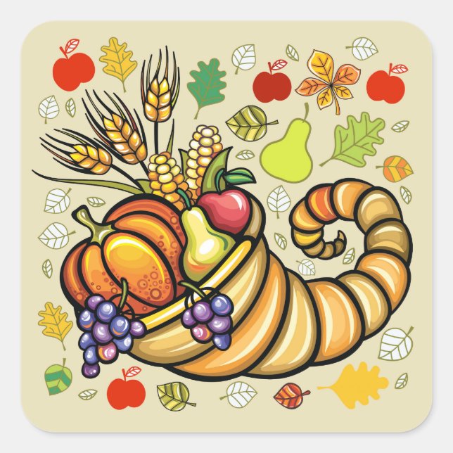 Thanksgiving Cornucopia Sticker - SRF (Front)