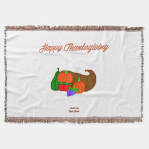 Thanksgiving Cornucopia Throw Blanket