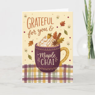 Thanksgiving Cosy Fall Drink Gift Autumn Tea Lover Card