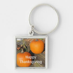 Thanksgiving Country Pumpkins Key Ring