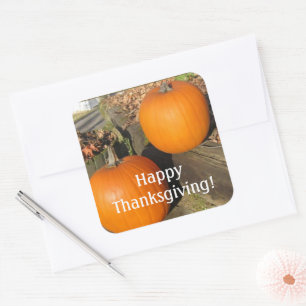 Thanksgiving Country Pumpkins Square Sticker