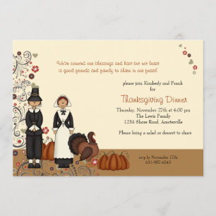 Thanksgiving Couple - Holiday  Invitation