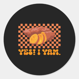 Thanksgiving Couple Matching She Is My Sweet Potat Classic Round Sticker
