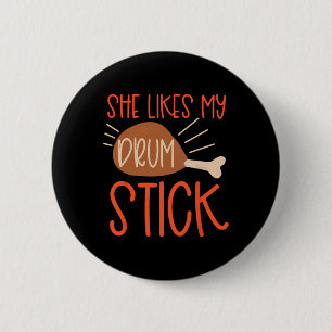 Thanksgiving Couples Turkey Breast She Likes My Dr 6 Cm Round Badge