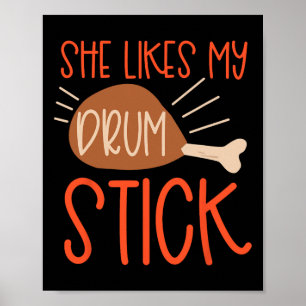 Thanksgiving Couples Turkey Breast She Likes My Dr Poster