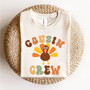 Thanksgiving Cousin Crew Matching Family Turkey  T-Shirt
