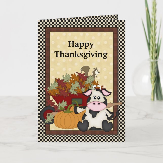 Thanksgiving Cow greeting card (Front)
