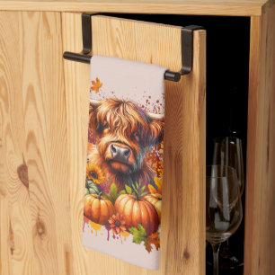 Thanksgiving Cow Tea Towel