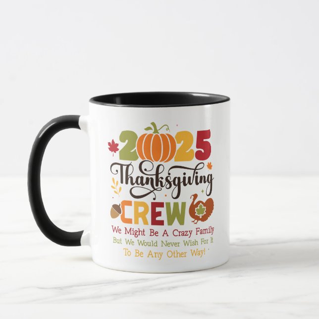 Thanksgiving Crew 2025 | Turkey & Fall Family Mug (Left)