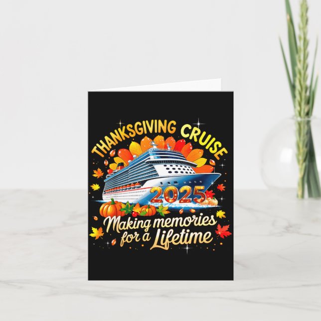Thanksgiving Cruise 2025 Family Vacation Gift  Card (Front)