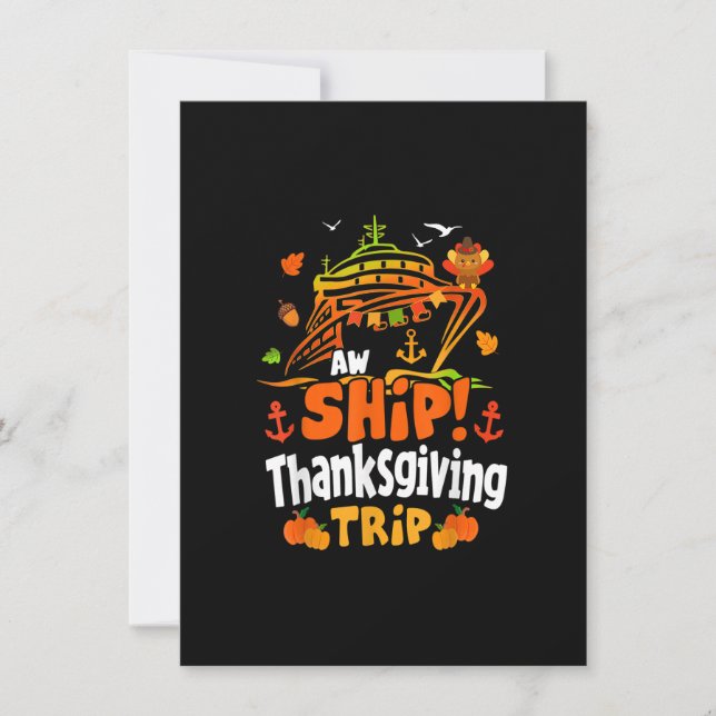 Thanksgiving Cruise Squad Matching Family Vacation Invitation (Front)