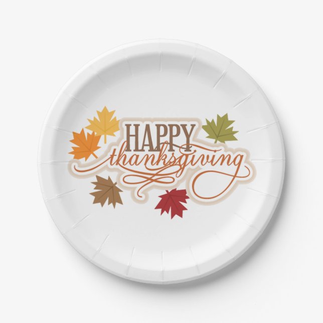 Thanksgiving Custom Paper Plates/Leaves Paper Plate (Front)